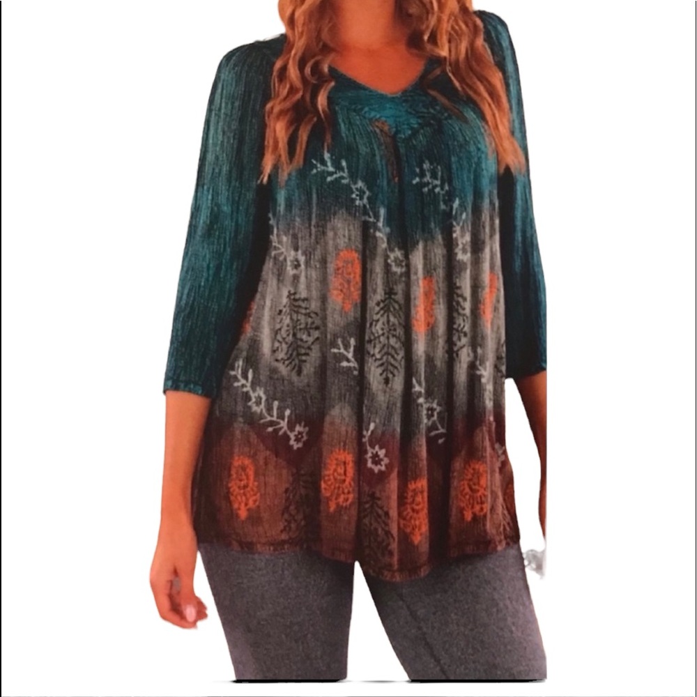 NWT.  Sacred Threads Blouse.  02 BL/BL.  221170